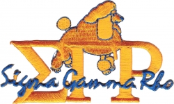 View Buying Options For The Sigma Gamma Rho Signature Poodle Iron-On Patch