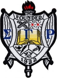 View Buying Options For The Sigma Gamma Rho Crest Thin Woven Label Iron-On Patch [Pre-Pack]