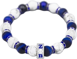 View Buying Options For The Zeta Phi Beta Stone Tiger Eye Bead Bracelet With Stainless Steel Charm