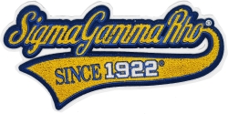 View Buying Options For The Sigma Gamma Rho Vintage Tail Design Chenille Iron-On Patch