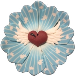 View Buying Options For The Fimo Round Winged Heart Dish Incense Burner