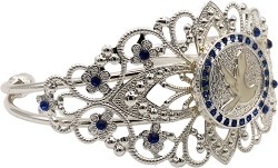 View Buying Options For The Zeta Phi Beta Dove Crown Filigree Ladies Bangle Bracelet With Stones