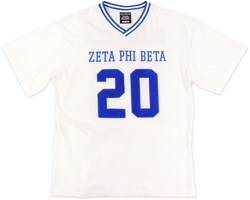 View Buying Options For The Big Boy Zeta Phi Beta Divine 9 S1 Oversized Chenille Football Jersey Tee