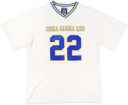 View Buying Options For The Big Boy Sigma Gamma Rho Divine 9 S1 Oversized Chenille Football Jersey Tee