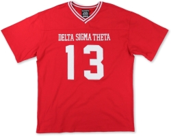 View Buying Options For The Big Boy Delta Sigma Theta Divine 9 S1 Oversized Chenille Football Jersey Tee