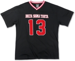 View Buying Options For The Big Boy Delta Sigma Theta Divine 9 S1 Oversized Chenille Football Jersey Tee