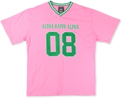 View Buying Options For The Big Boy Alpha Kappa Alpha Divine 9 S1 Oversized Chenille Football Jersey Tee