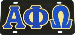 View Buying Options For The Alpha Phi Omega Outline Mirror Colored License Plate