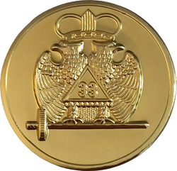 View Buying Options For The 33rd Degree Wings Down Round Car Emblem