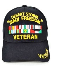 View Buying Options For The Desert Storm Iraqi Freedom Veteran Ribbons M343 Mens Cap