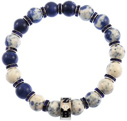 View Buying Options For The Zeta Phi Beta Stone Sodalite Bead Bracelet With Stainless Steel Charm