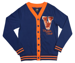 View Buying Options For The Big Boy Headgear Virginia State Trojans S7 Sequin Letter Womens Cardigan