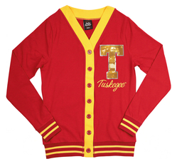 View Buying Options For The Big Boy Headgear Tuskegee Golden Tigers S7 Sequin Letter Womens Cardigan