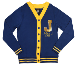 View Buying Options For The Big Boy Headgear Johnson C. Smith Golden Bulls S7 Sequin Letter Womens Cardigan