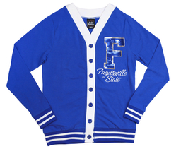 View Buying Options For The Big Boy Headgear Fayetteville State Broncos S7 Sequin Letter Womens Cardigan