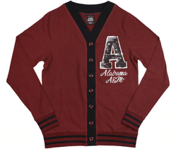 View Buying Options For The Big Boy Headgear Alabama A&M Bulldogs S7 Sequin Letter Womens Cardigan