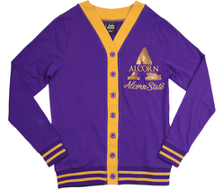 View Buying Options For The Big Boy Headgear Alcorn State Braves S7 Sequin Letter Womens Cardigan