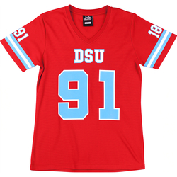 View Buying Options For The Big Boy Headgear Delaware State Hornets S2 Womens Football Jersey Tee