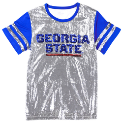 View Buying Options For The Big Boy Headgear Georgia State Panthers S8 Womens Sequin Tee