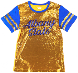 View Buying Options For The Big Boy Headgear Albany State Golden Rams S8 Womens Sequin Tee