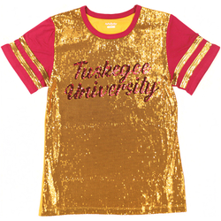 View Buying Options For The Big Boy Headgear Tuskegee Golden Tigers S8 Womens Sequin Tee