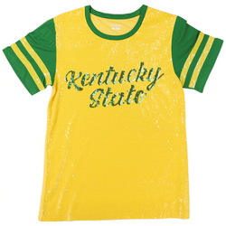 View Buying Options For The Big Boy Headgear Kentucky State Thorobreds S8 Womens Sequin Tee