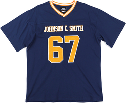 View Buying Options For The Big Boy Headgear Johnson C. Smith Golden Bulls S1 Womens Loose Fit V-Neck Short Sleeve Tee