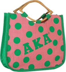 View Buying Options For The Alpha Kappa Alpha Polka Dot Jute Bag