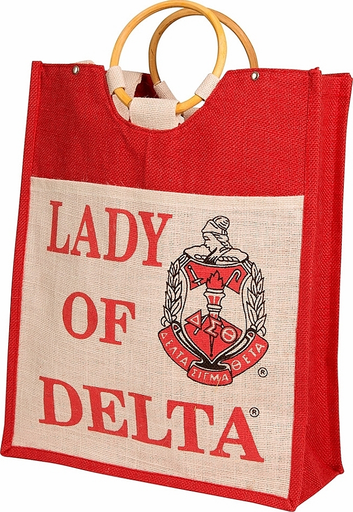 Delta Sigma Theta Lady Pocket Jute Bag