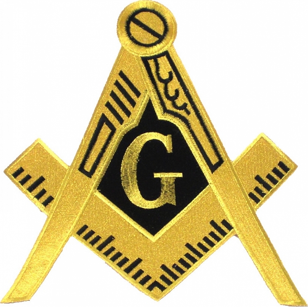 Mason Symbol Cut-Out Embroidered Iron-On Patch