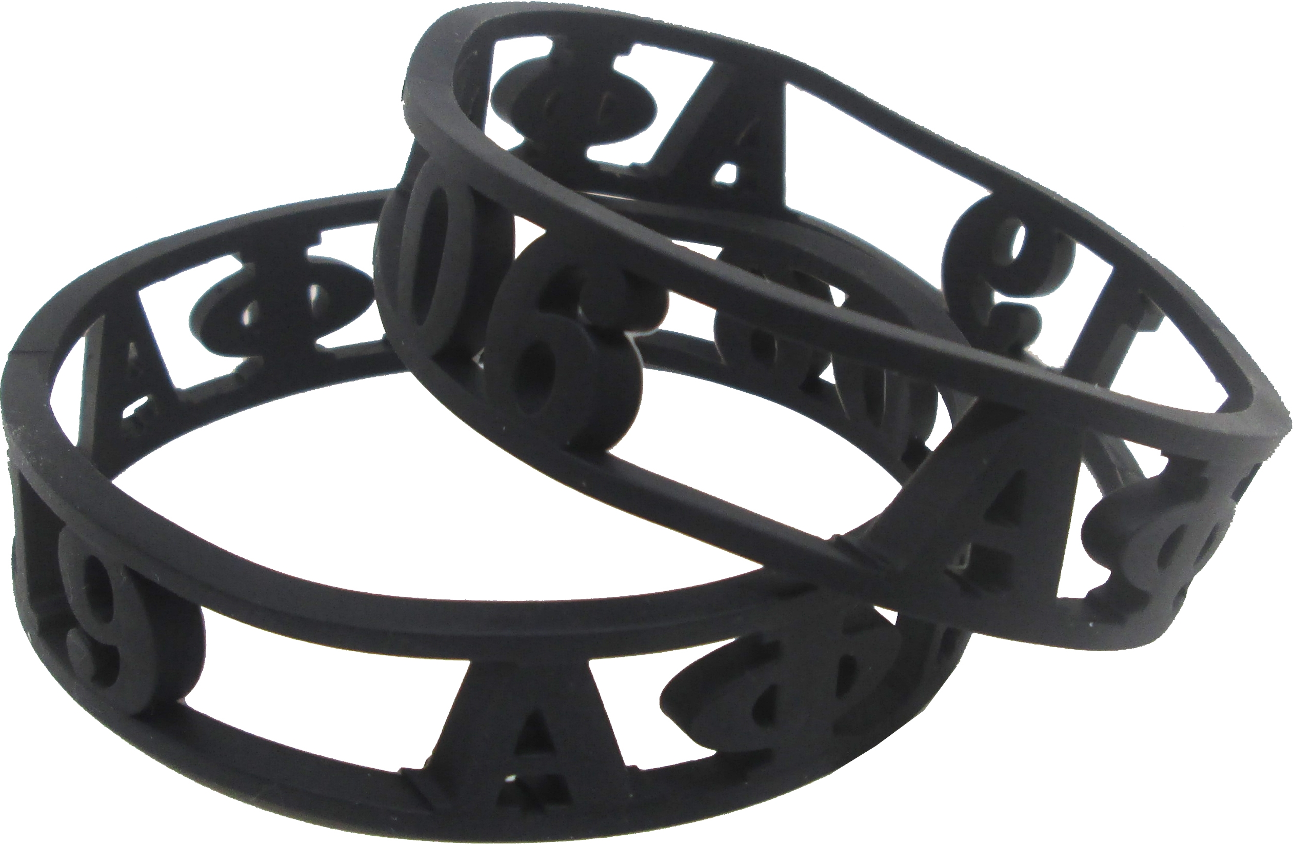 Pack of 2 - Black Cultural Exchange Alpha Phi Alpha 3D Cut Out Silicone Bracelet