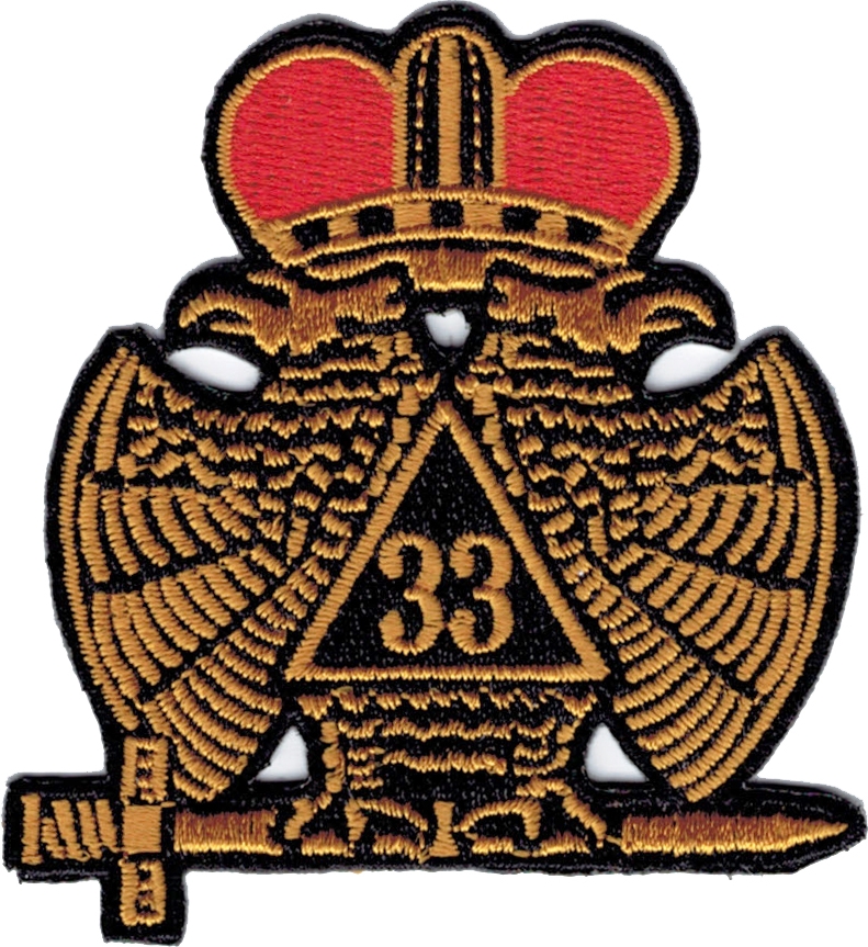33rd Degree Mason Wings Down IronOn Patch [Black 2.75"] > Product