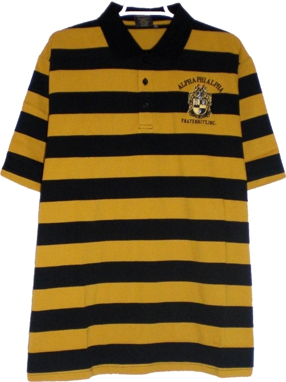 Buffalo Dallas Alpha Phi Alpha Rugby Style Striped Polo Mens Tee [Short ...