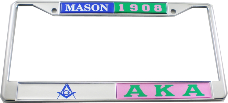 Eastern Star,Order of Fraternal Masonic Chrome License Plate Frame Dome Emblem