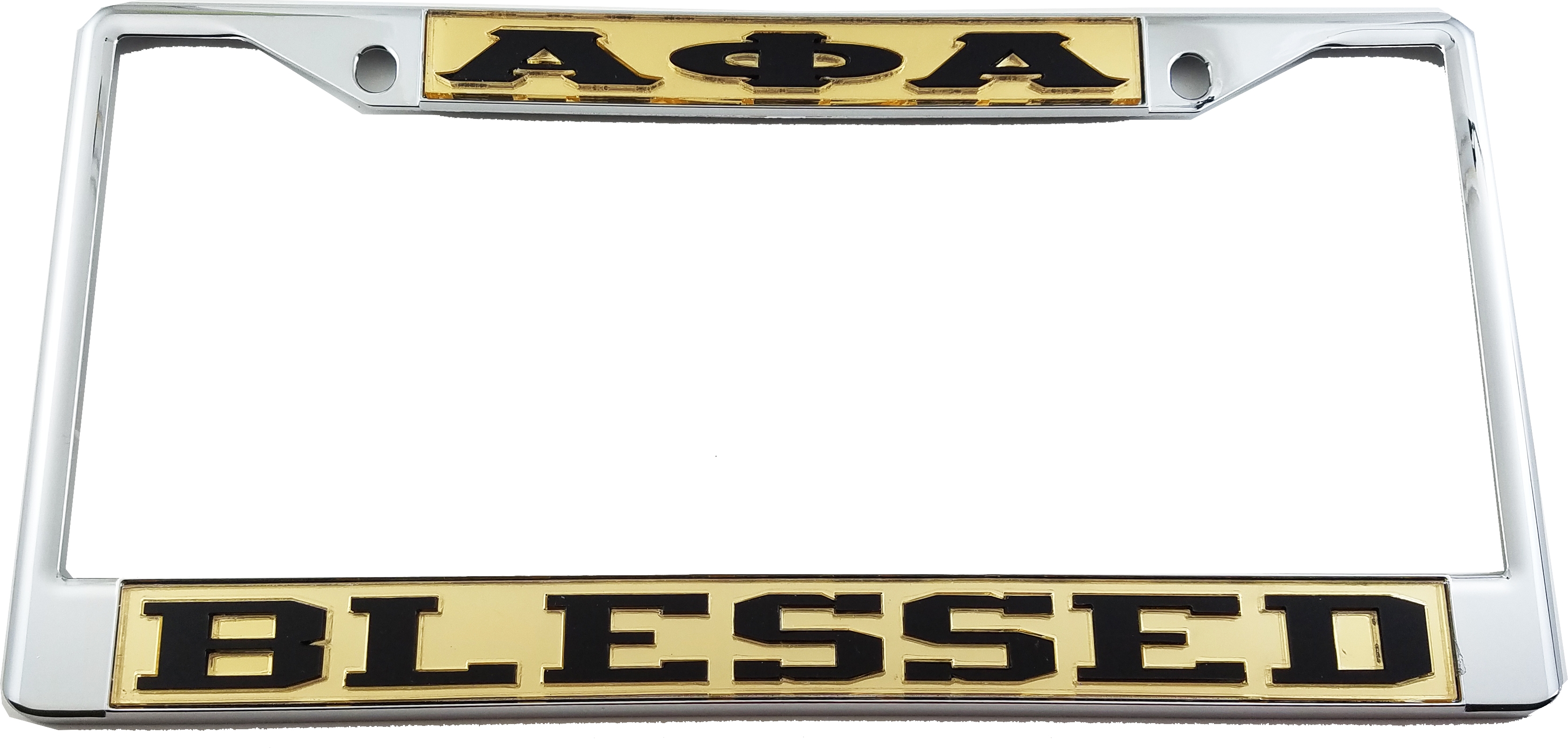 Alpha Phi Alpha Blessed License Plate Frame [Silver Standard Frame