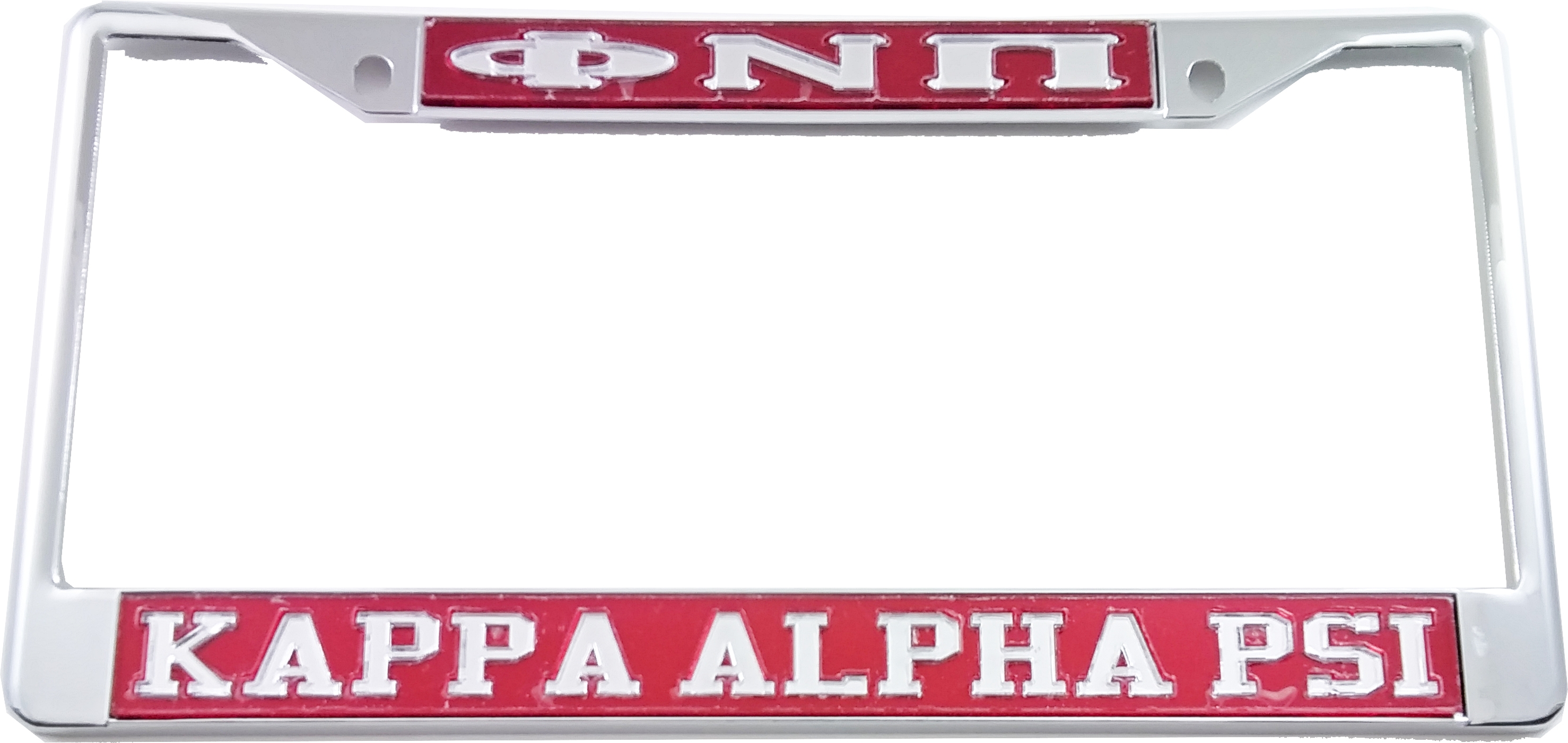 Kappa Alpha Psi® Phi Nu Phi License Plate Frame [Silver Standard Frame
