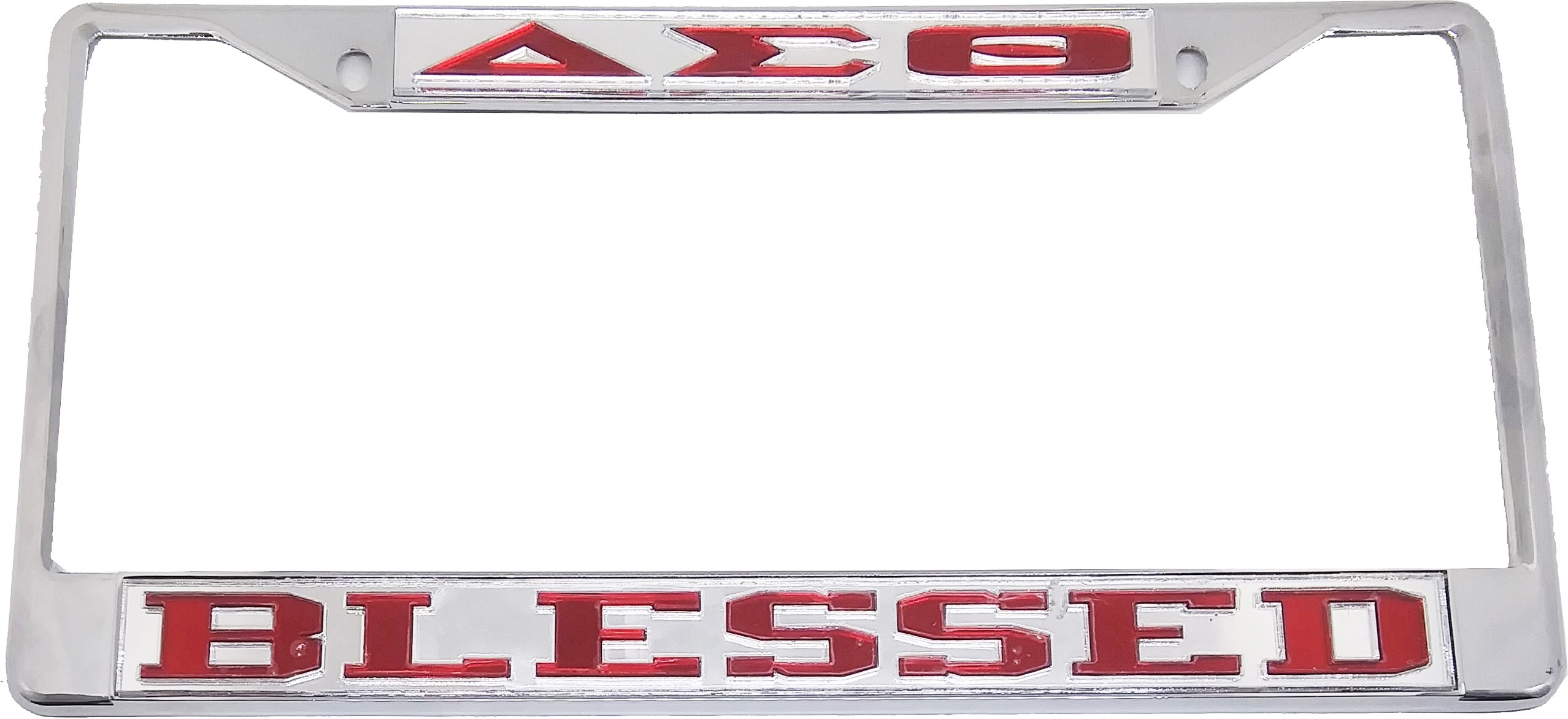 Delta Sigma Theta Blessed License Plate Frame [Silver Standard Frame