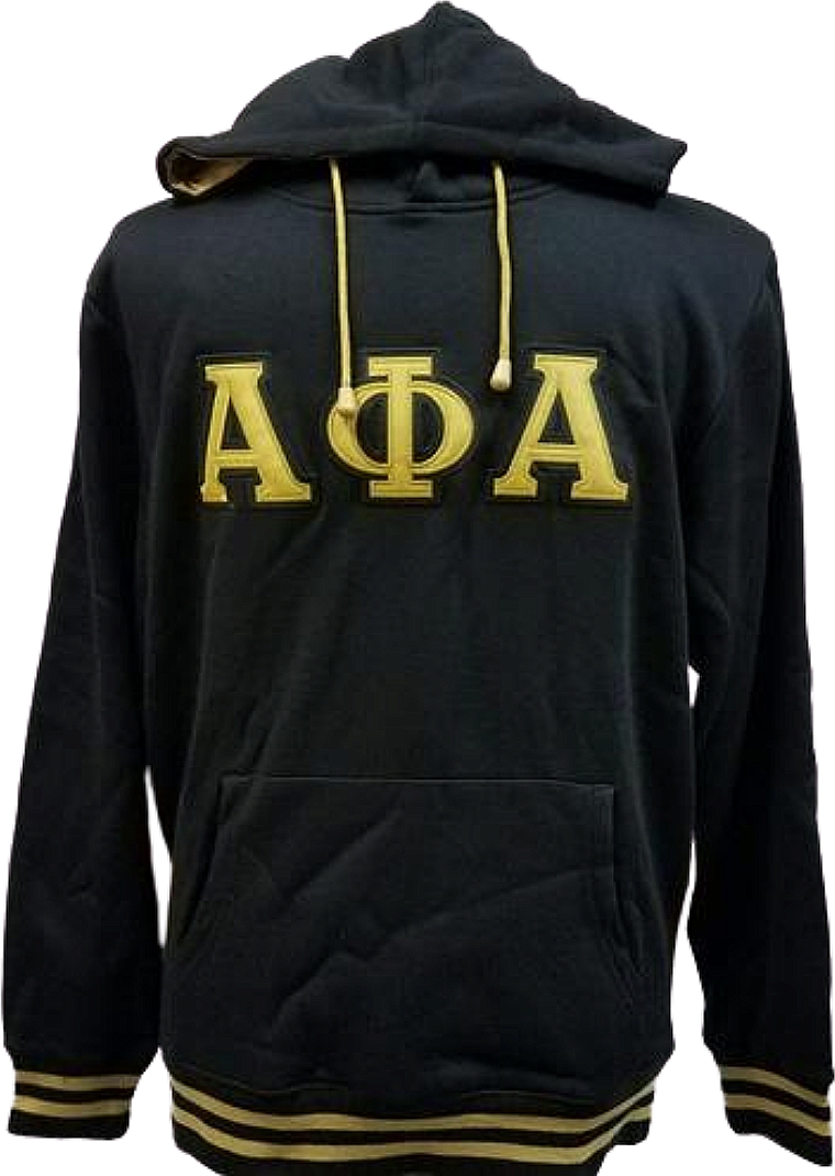 Buffalo Dallas Alpha Phi Alpha Applique Mens Pullover Hoodie [Black L