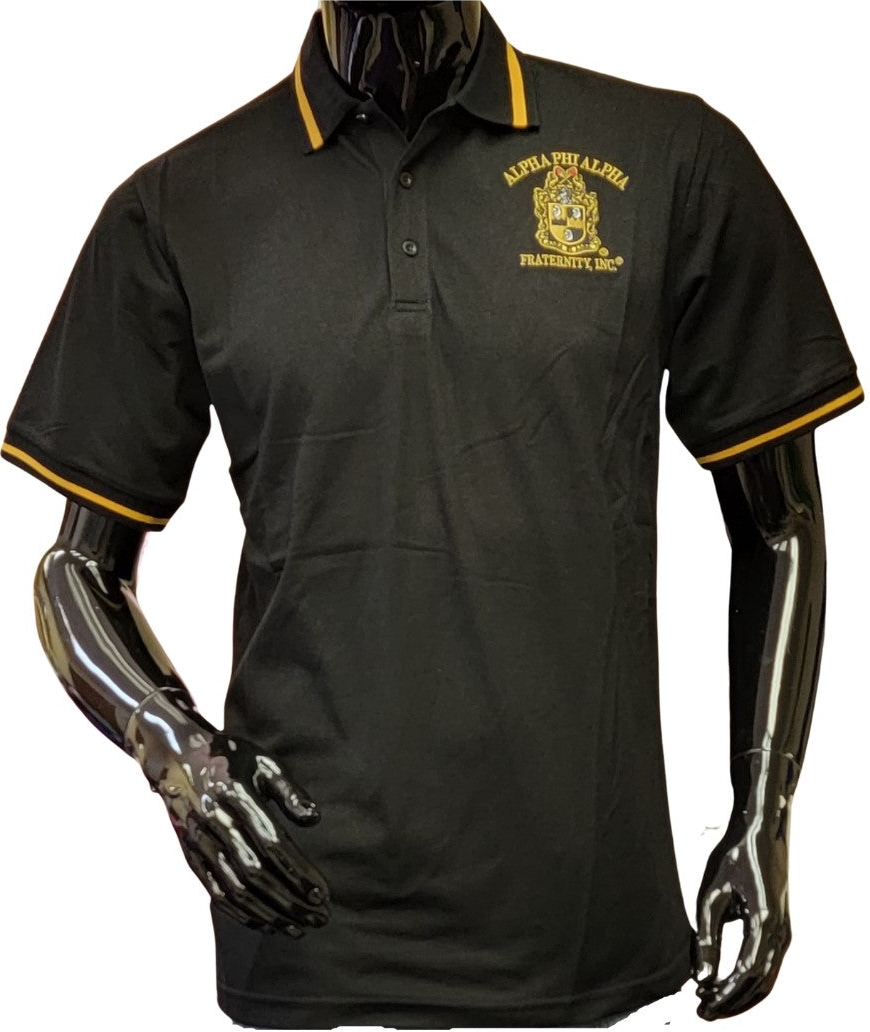 Buffalo Dallas Alpha Phi Alpha Shield Solid Color Polo Golf Mens Tee ...