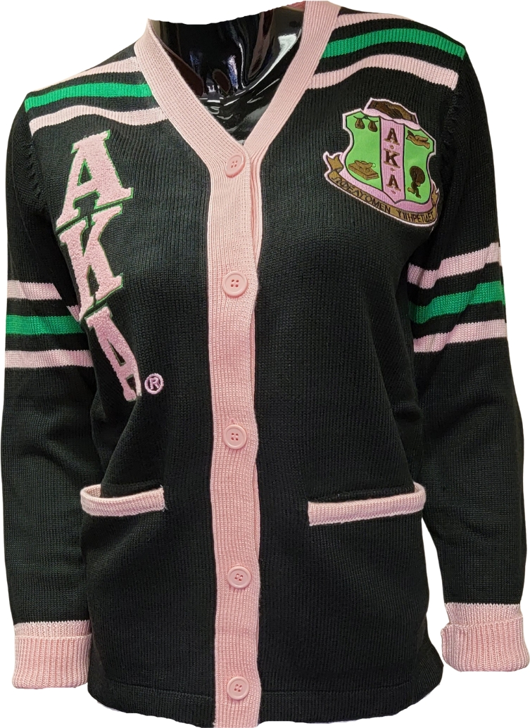 explosion Lodging cassette Buffalo Dallas Alpha Kappa Alpha Sorority Ladies Cardigan Sweater [Black -  XS] > Product Details | The Cultural Exchange Shop = Apparel & Gifts