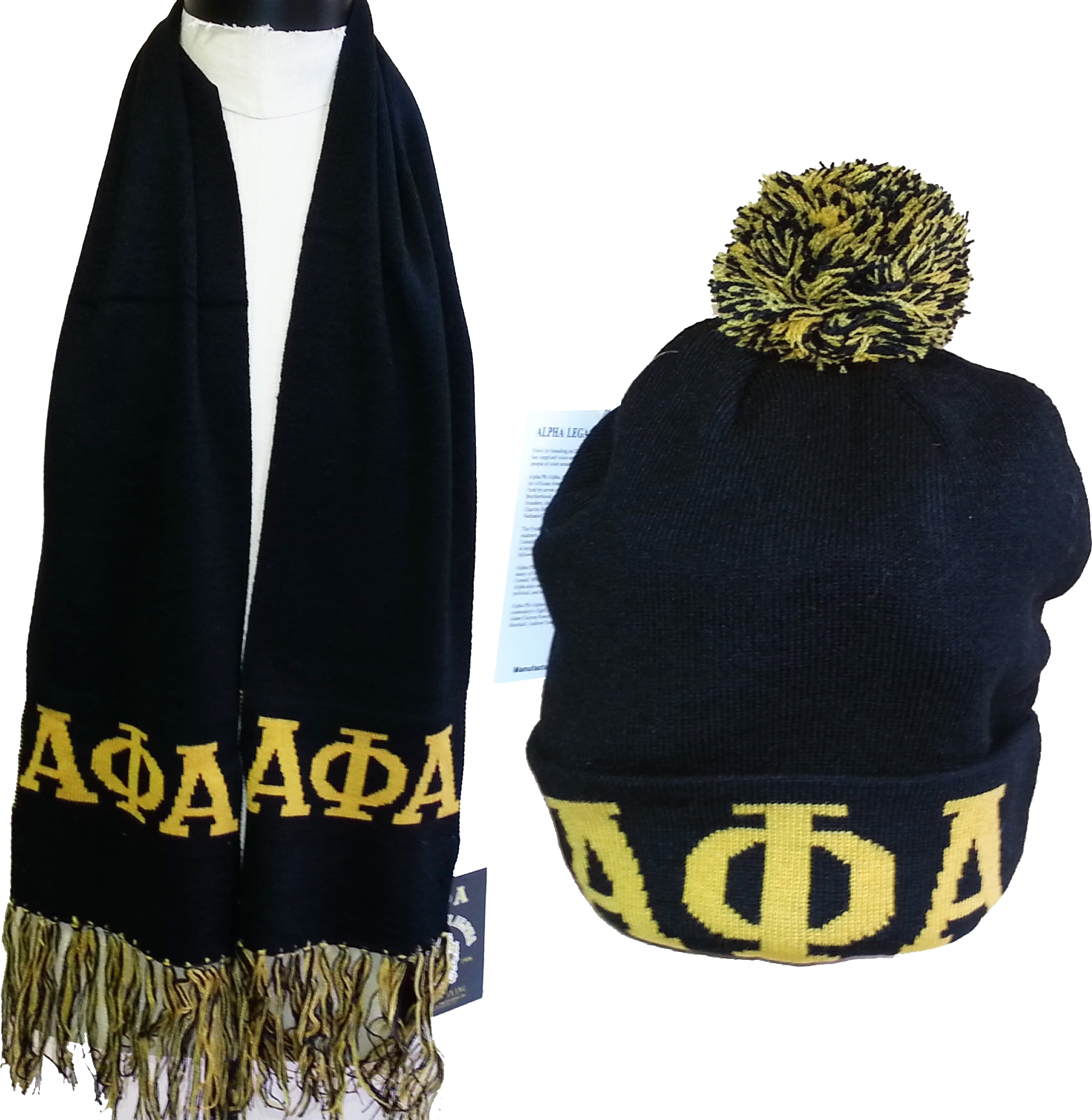 Buffalo Dallas Alpha Phi Alpha Scarf Set [Black] > Product Details
