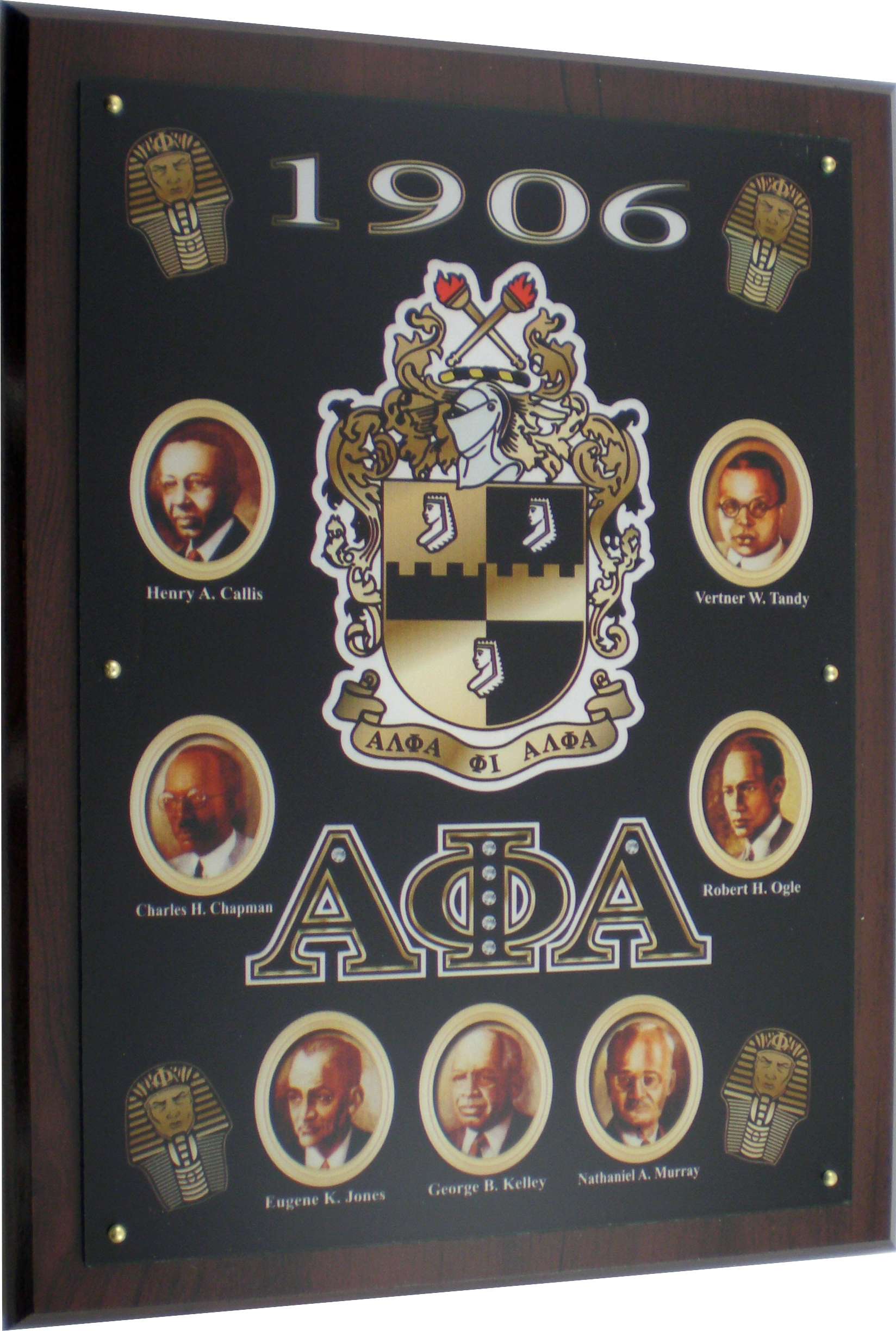 Alpha Phi Alpha Founders Acrylic Topped Wooden Wall Plaque [Brown 12