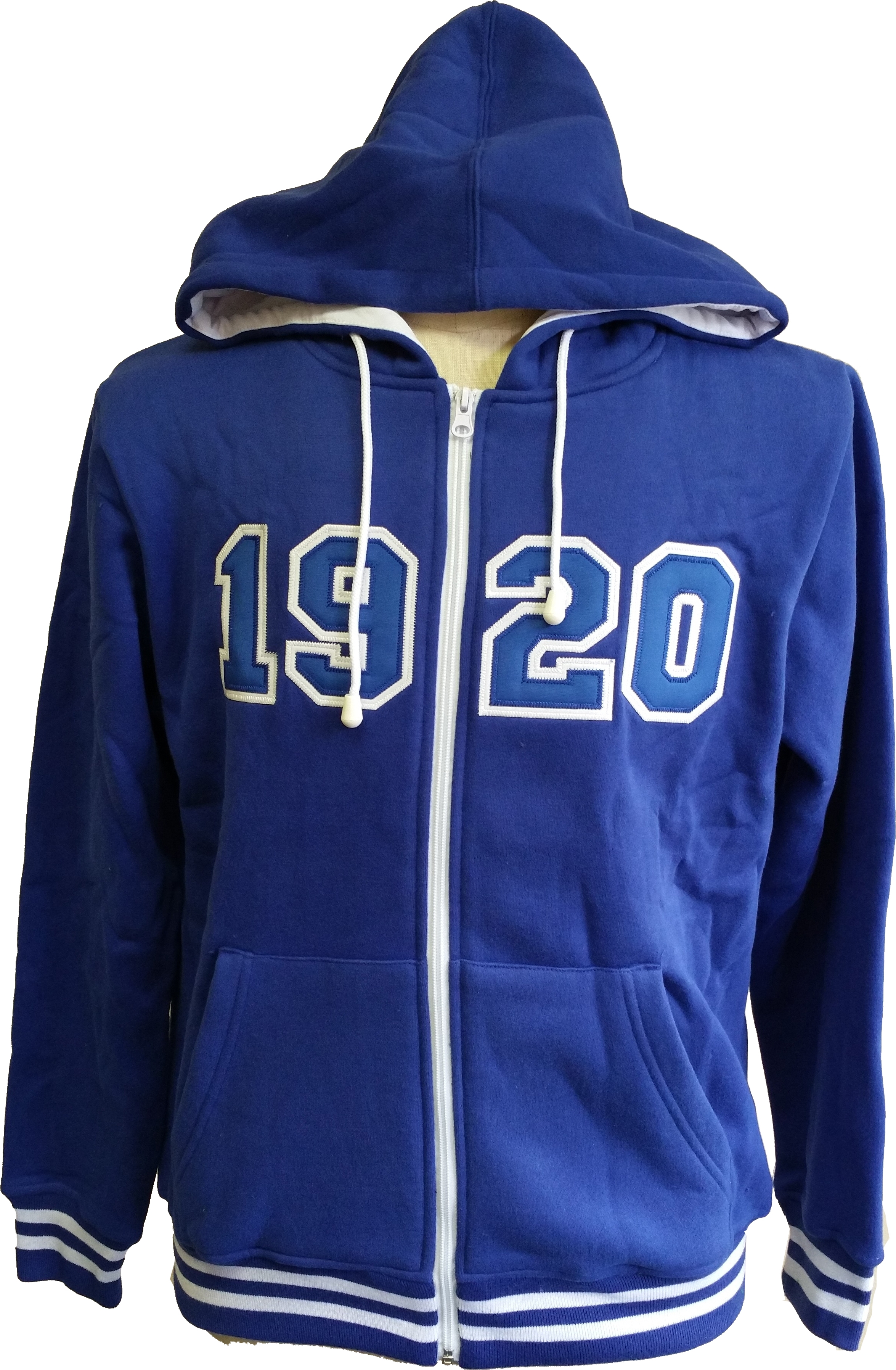 Buffalo Dallas Zeta Phi Beta 1920 Applique Ladies ZipUp Hoodie [Blue