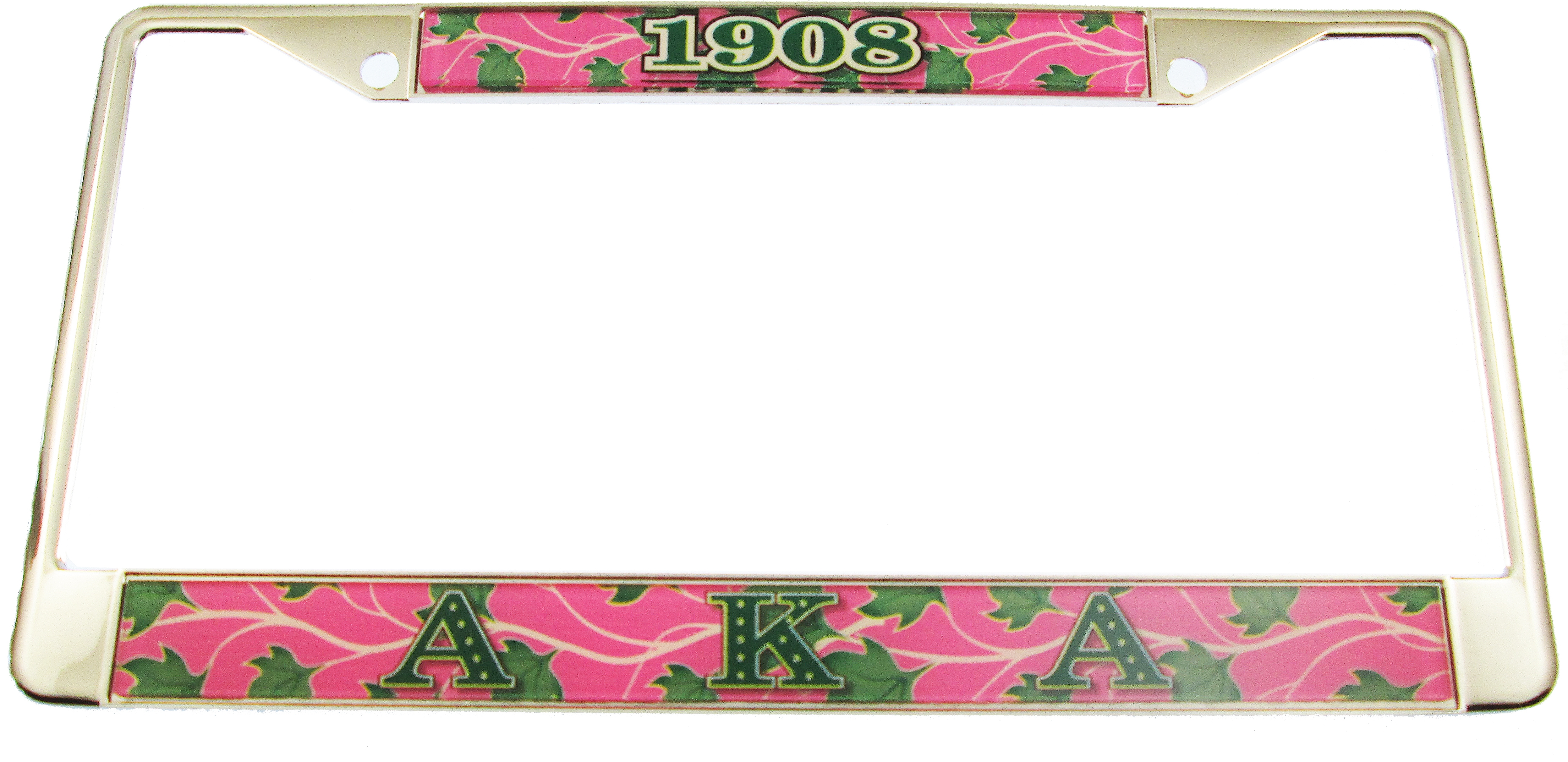 Alpha Kappa Alpha Domed Pattern Back License Plate Frame [Silver Car/Truck] > Product Details