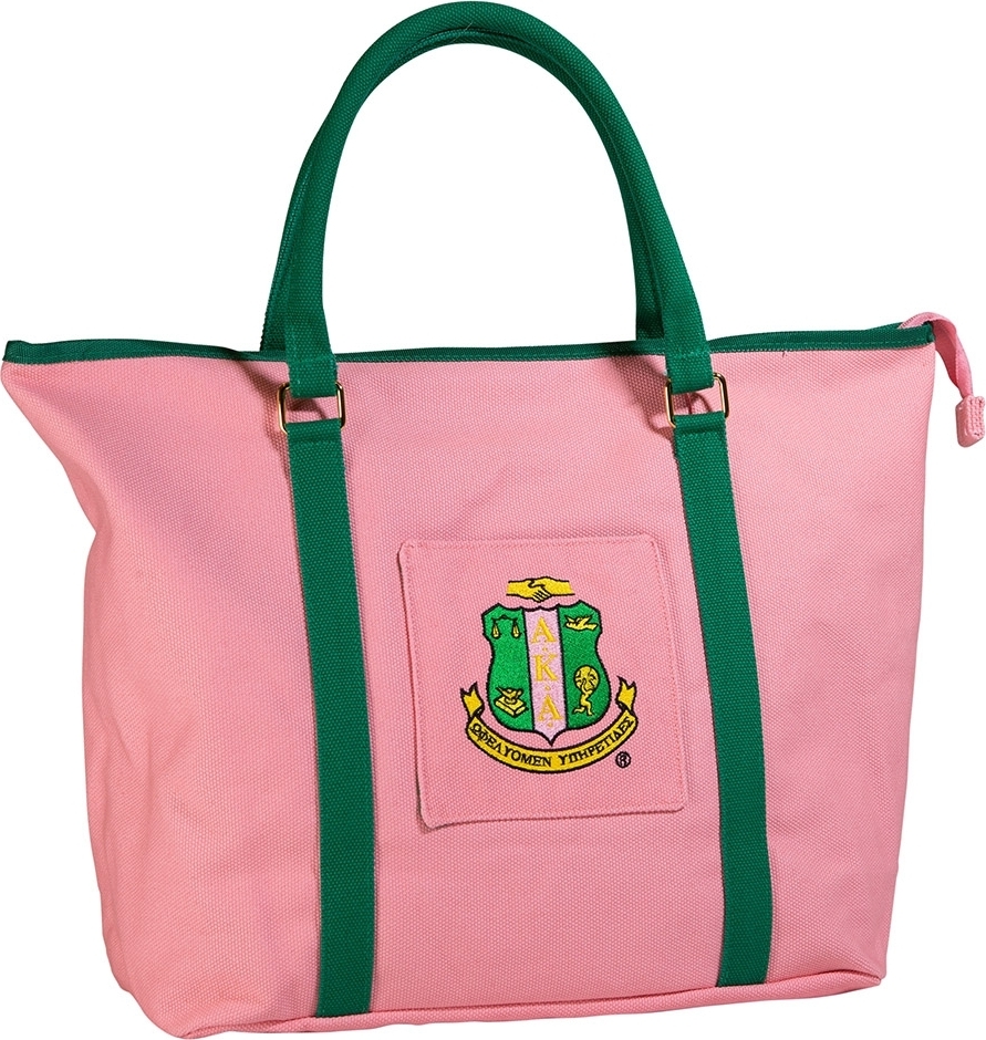 Alpha Kappa Alpha Canvas Tote Bag [Pink 23"L x 13"H x 6.5"D
