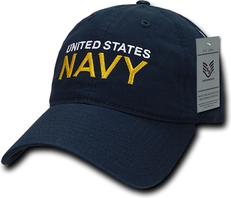 RapDom United States Navy Text Relaxed Cotton Mens Cap [Navy Blue ...