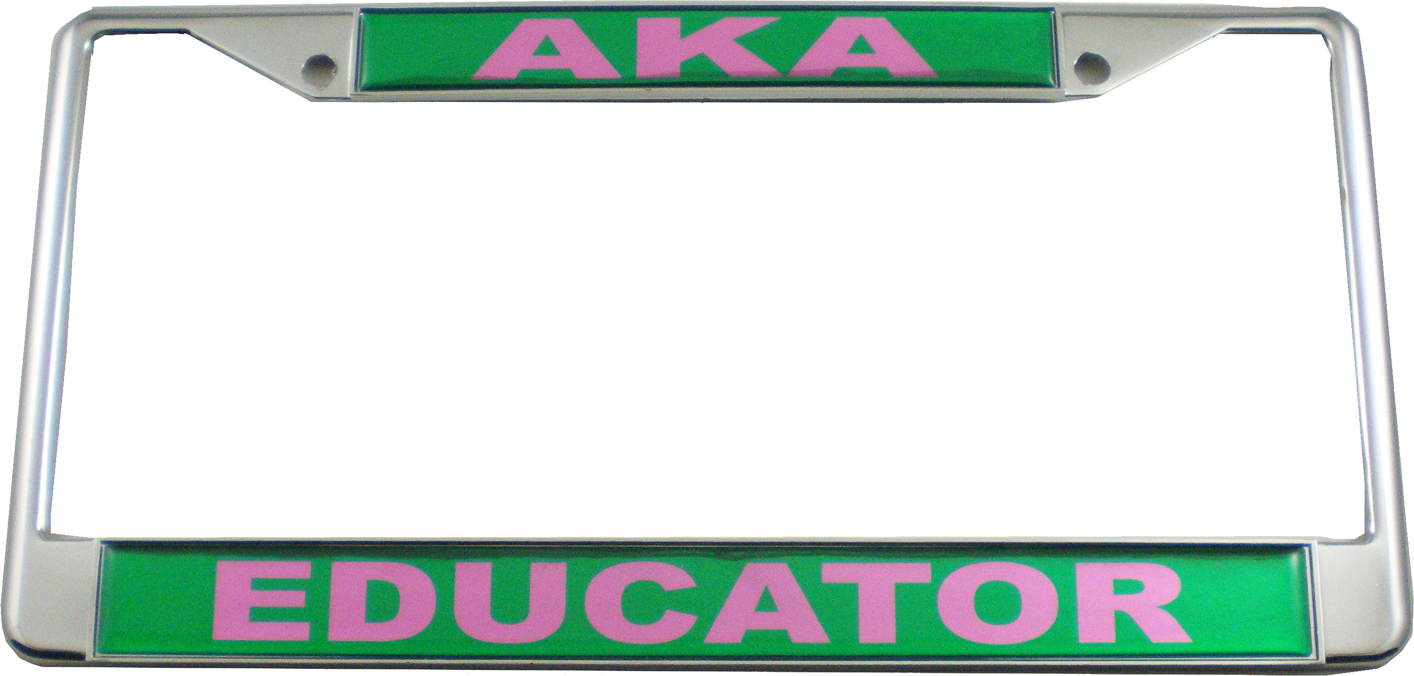 Alpha Kappa Alpha Educator Domed License Plate Frame [Silver Car/Truck] > Product Details