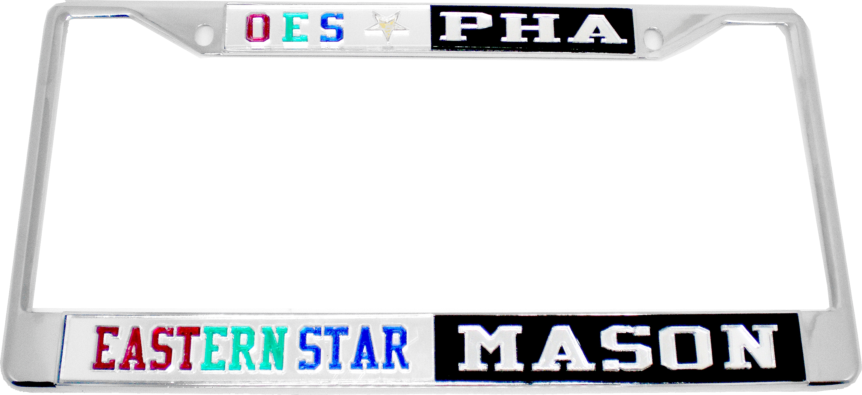 Eastern Star,Order of Fraternal Masonic Chrome License Plate Frame Dome Emblem