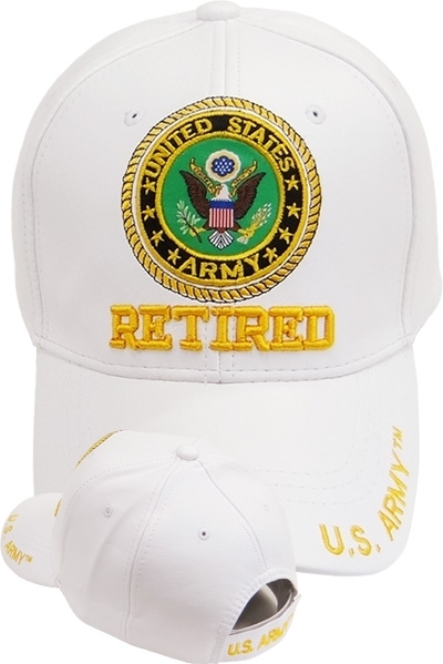 U.S. Army Retired PU Leather Mens Cap [White - Adjustable] > Product ...