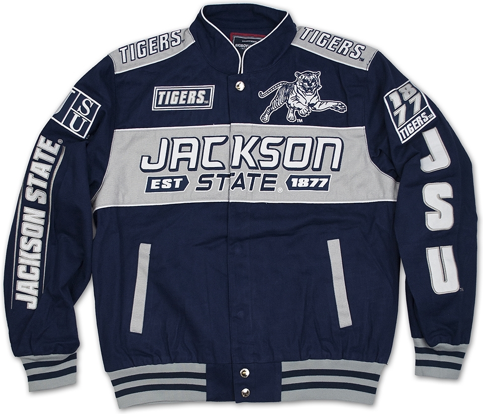 Big Boy Jackson State Tigers S11 Mens Racing Twill Jacket The